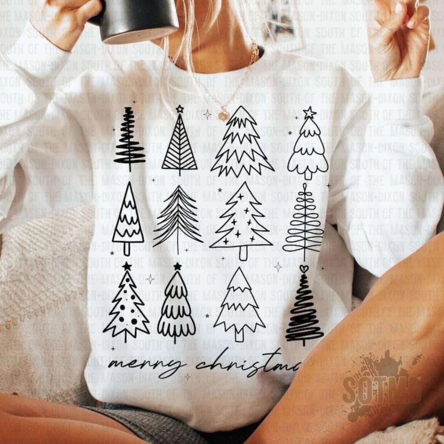 Merry Christmas Doodle Trees