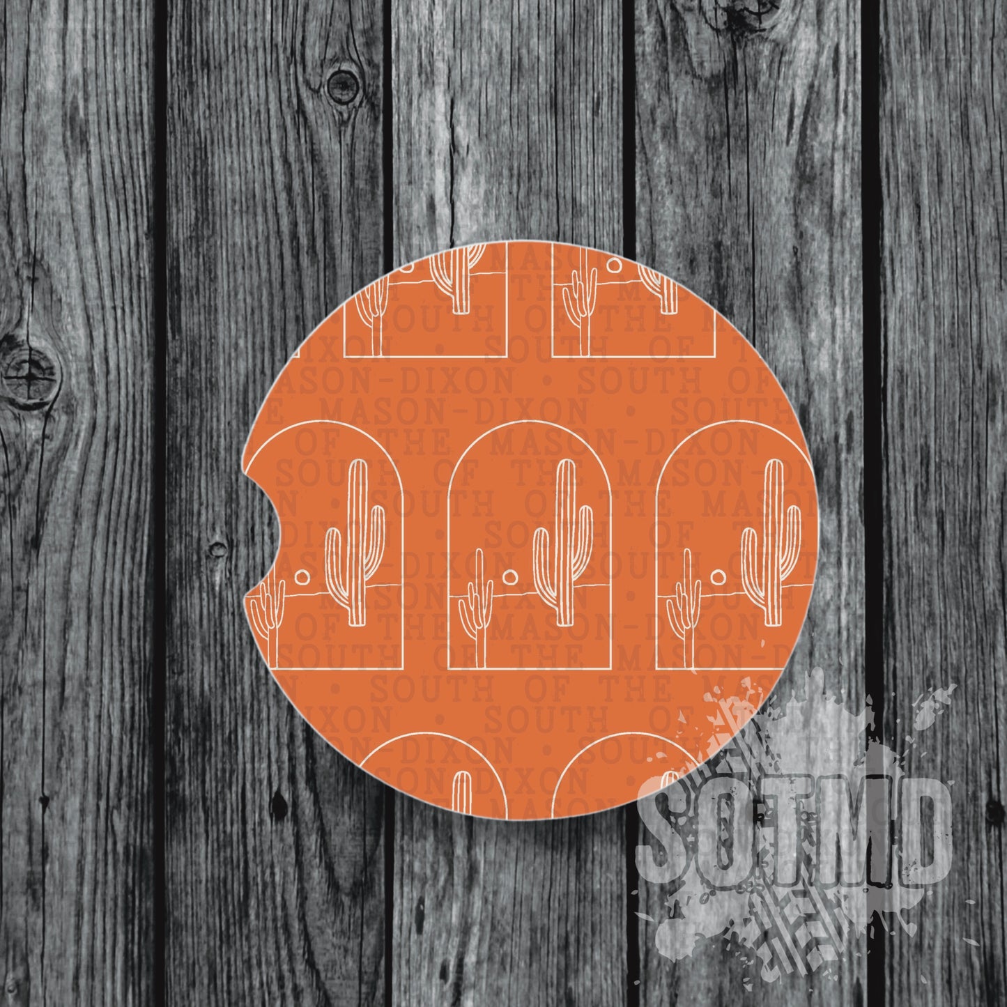 Orange Cactus Car Coasters