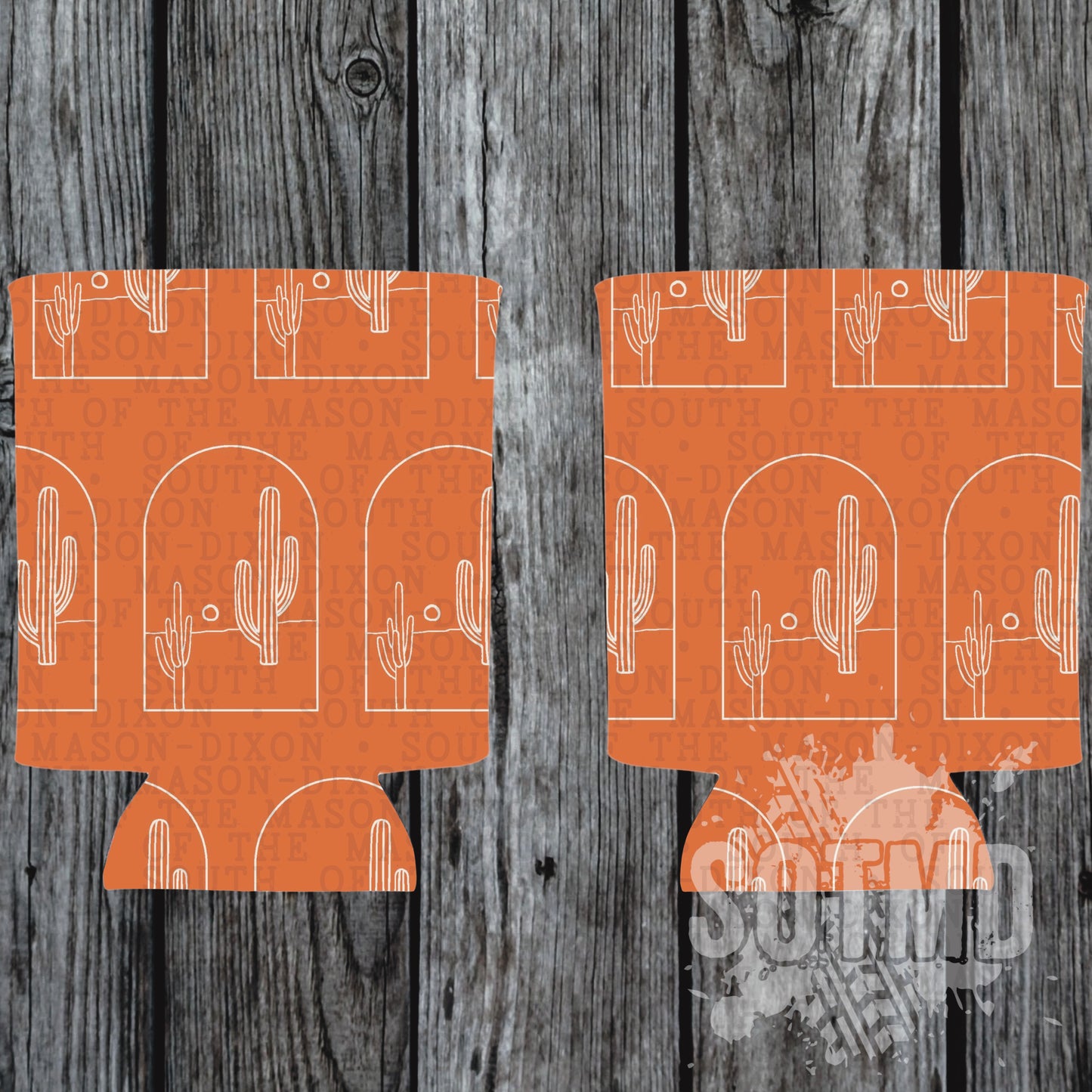 Orange Cactus Can Cooler