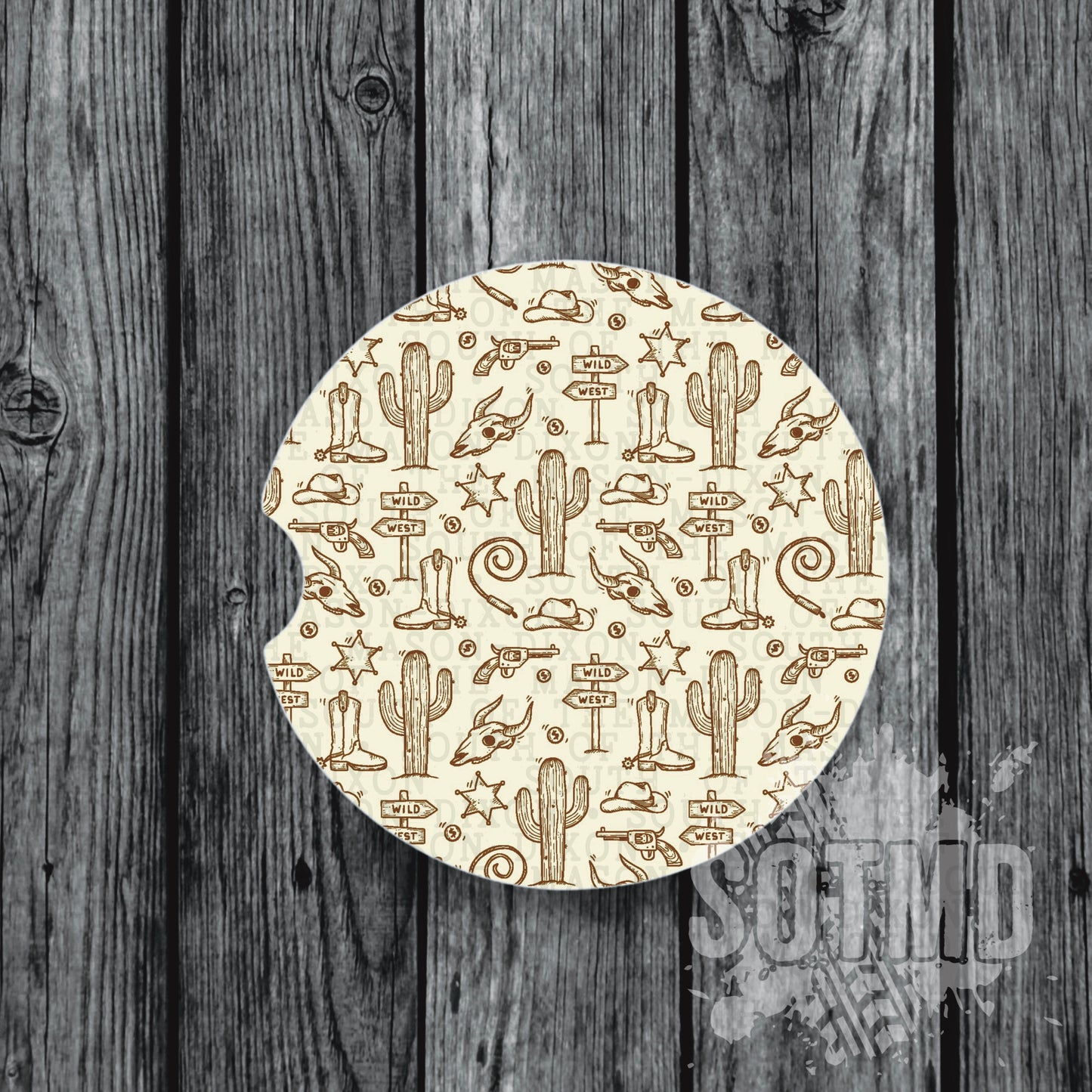 Rustic Western Car Coaster