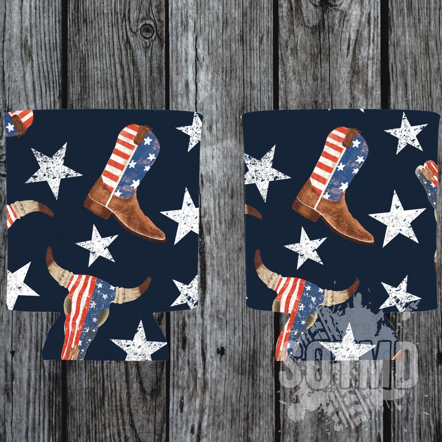Patriotic Cowboy Can Cooler