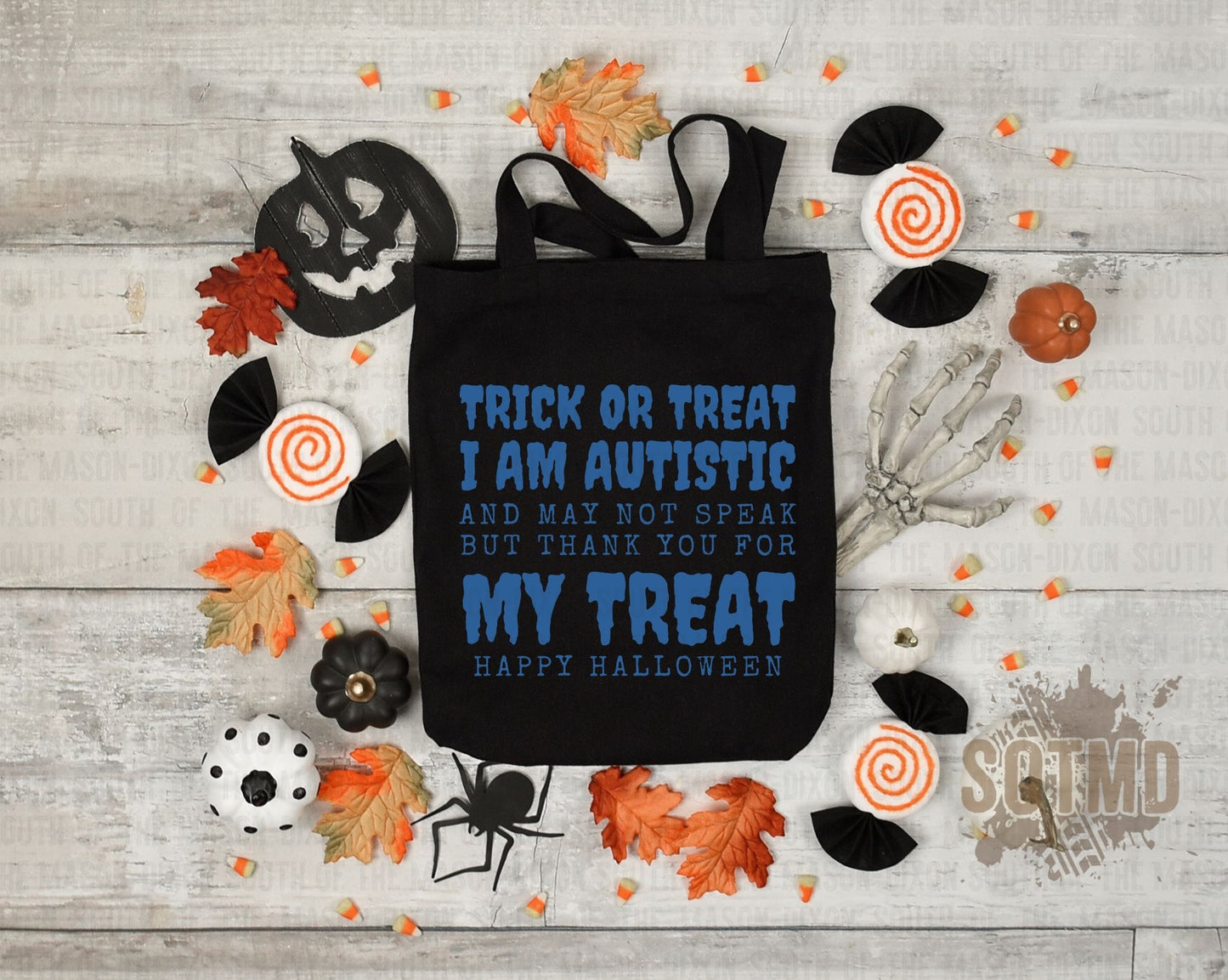 Autism Awareness (Blue) Trick or Treat Bag