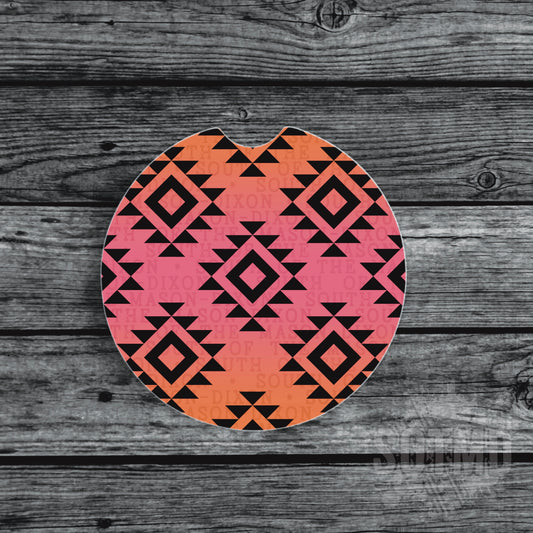 Pink & Orange Aztec