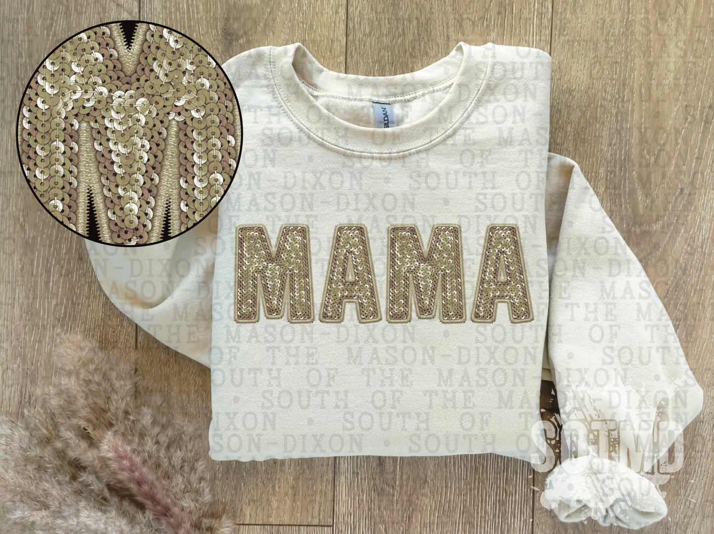 Mama Faux Sequin