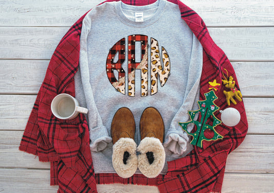 Christmas Monogram - Buffalo Plaid