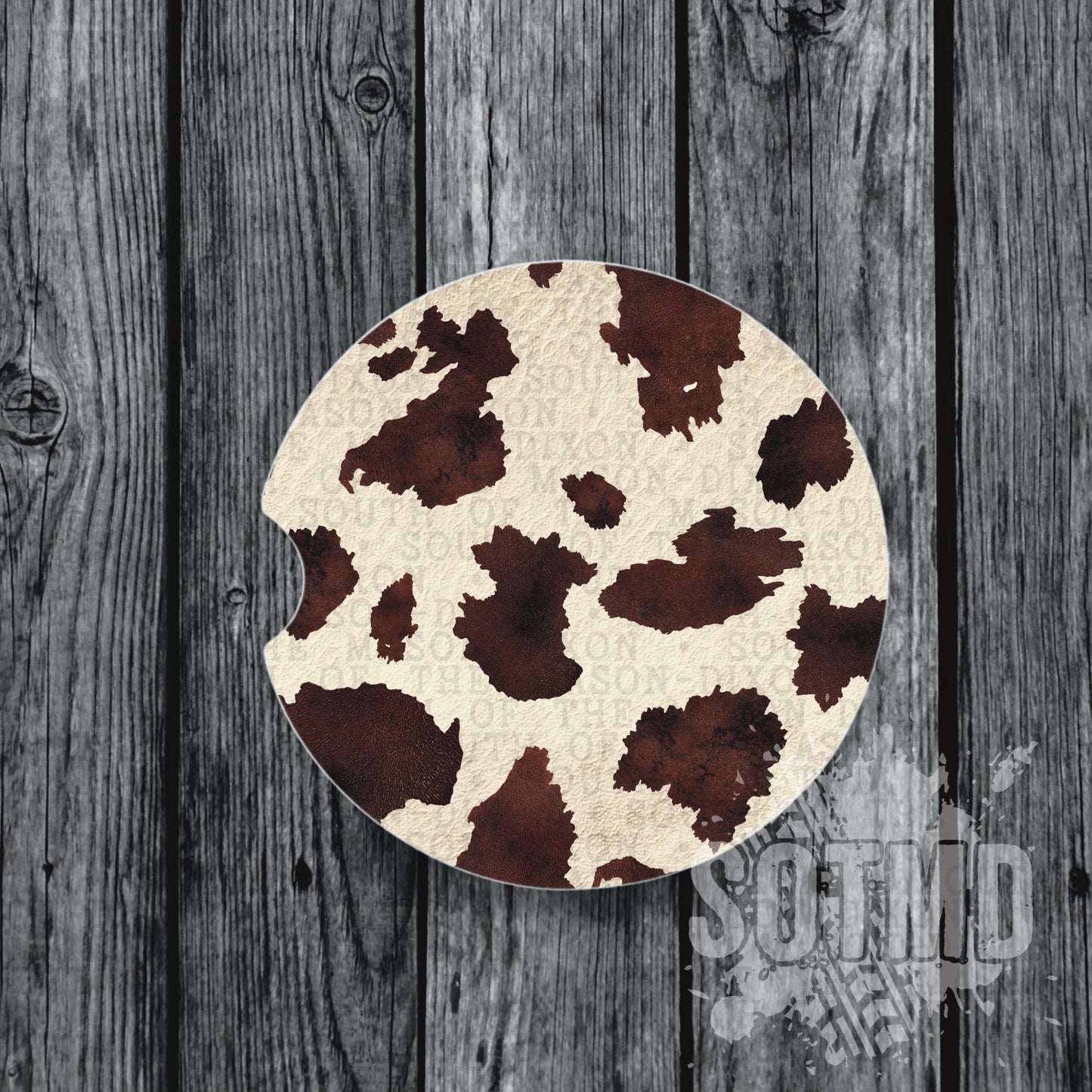 Brown Cowhide Car Coasters