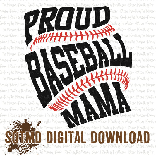 Proud Baseball Mama 2 Color (digital)